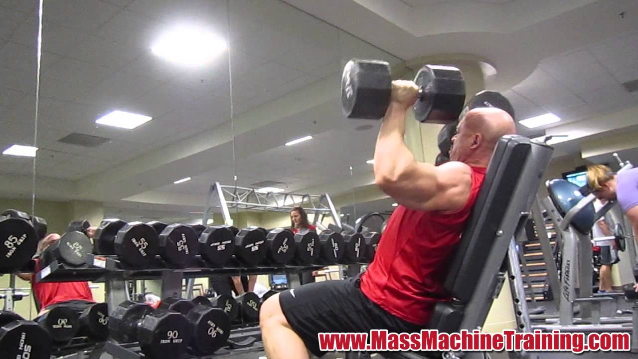 Dumbbell Shoulder Press Getting Up the Heavy Dumbbells To Start the